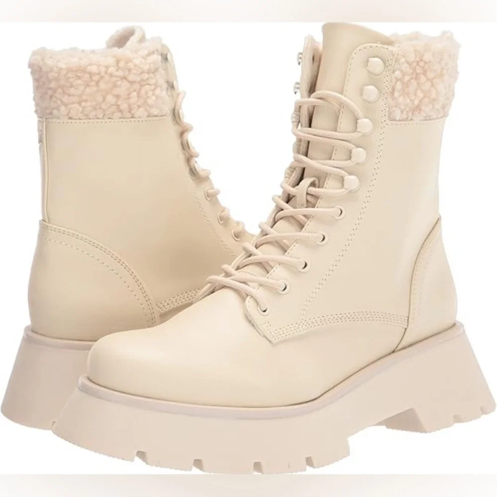 Circus by Sam Edelman Women's Larsa Ivory Cream Combat Boot Saks Fifth Ave NWT - Picture 9 of 16